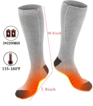 2 KS Vonkajšie Zimné Lyžovanie Požičovňa Nohy Teplejšie Elektrické Šport Otepľovanie Ponožky Zimné Nastavenie Tepelnej Vyhrievané Ponožky 2 Lítiové Batérie
