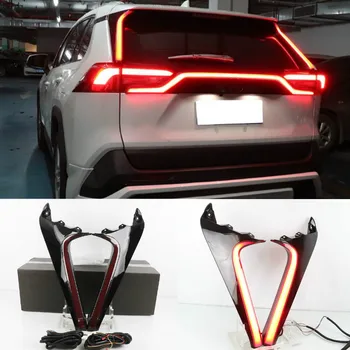 2 KS Zadné Pilier Svetla Pre Toyotu RAV4 2019 2020 Auto LED Zadné Beží Svetlo Nárazníka Brzdové Svetlo Dynamické Zase Signál Reflektor