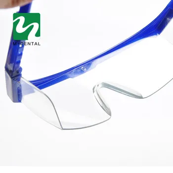 2 ks Zubná Modrá ochranu Očí Okuliare ochranné Okuliare Modrá Rám Pre Zubných lekárov a Laboratórnych Technikov Anti-fog Okuliare