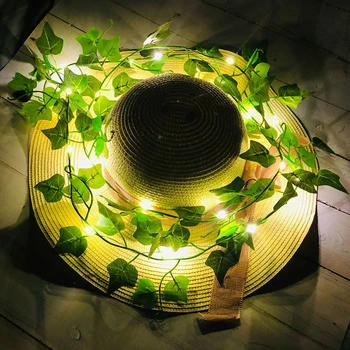 2 M/ 20 LED Umelé Rastliny String Svetlo Zelenej Listovej Ivy Viniča Víla Svetlo String Javorové Listy Lampa Garland DIY Závesné Osvetlenie