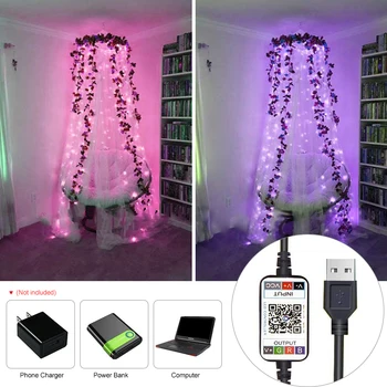 2 M/5M/10M/20M Vianočný Strom Dekorácie Svetlá Synchronizácia hudby Vlastné LED Reťazec Svetlá Nepremokavé Aplikáciu Diaľkové Ovládanie osvetlenia