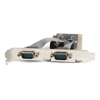 2 port PCI sériové RS232 DB9 karty adaptéra radič s podporou - počítač, karta čierna + strieborná