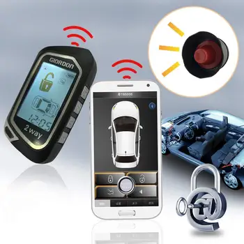 2-pásmový Keyless Entry Diaľkový Štart pre Auto Alarm Systém Automatického batožinového priestoru Otváranie Dverí Auta Zámok pre Smart Key alebo Telefón Ovládanie
