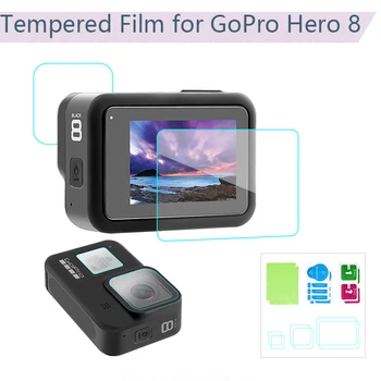 2 Sady Tvrdeného Skla Film Screen Protector pre GoPro Hero 8 Športové Akcie Fotoaparát v nevýbušnom Ochranné Príslušenstvo