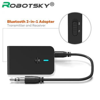 2 v 1, Bluetooth 5.0 vysielač a prijímač APTX bezdrôtové audio 3,5 mm jack pomocné adaptér pre auto hudobný prehrávač TV headset