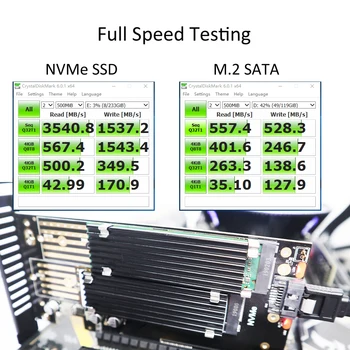 2 v 1 M. 2 PCIE Adaptér s M. 2 Chladič pre M. 2 PCIE SSD (Kľúč-M) a M. 2 SATA SSD (Tlačidlo B/B+M)