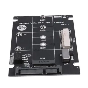2 v 1 NGFF M. 2 B+M Kľúč karty Mini PCI-E alebo mSATA SSD na SATA III Karty Adaptéra pre úplné msata SSD/ 2230/2242/2260/22x80 M2