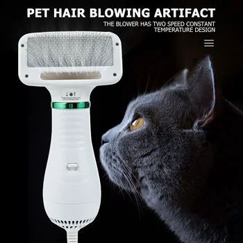 2-v-1, Prenosné Elektrické Psa sušič na Vlasy Prečesať Kefou Pet Grooming Mačka Vlasy Česať Psa Kožušiny Dúchadlo EÚ Plug