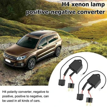 2 x LED Polarita Converter Negatívne Prepínač Postroj Adaptér pre H4 Xenon Lampa Auto LED zakončovací Odpor Obrátil Polarita Prevodníky