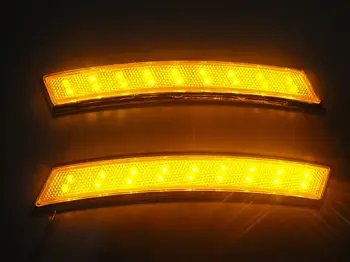 2 x Univerzálny 18 LED Blatník Kolesa Obočie Strane Žlté Reflektora Otočením Svetlá