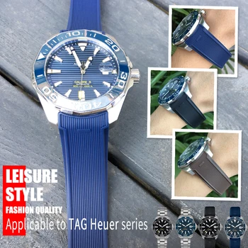 20/21 mm 22 mm Výška kvality Nepremokavé gumy silikónové hodinky kapela vhodné pre Značku Aquaracer 300/500 GMT Heuer Skladacie pracky popruhu