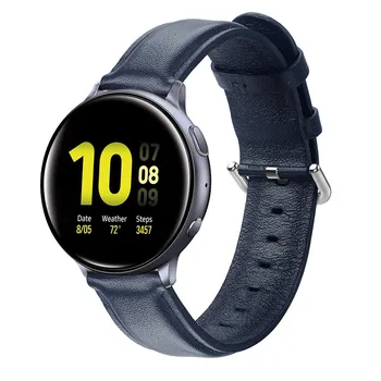 20 mm 22 mm pravá Koža Watchband pre Samsung Galaxy Sledovať 42mm 46 mm Aktívny 2 Gear S3 Popruh Band Náramok pre Huawei GT Hodinky