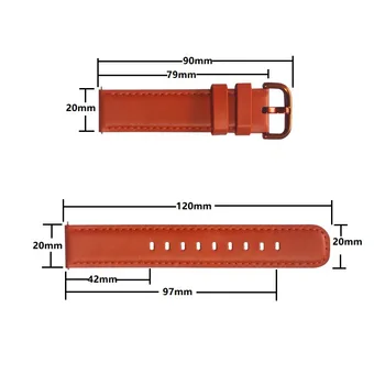20 mm Kožené Watchband pravej Kože Vintage Náramkové Hodinky Pásmo pre Samsung Galaxy Sledovať Aktívny 2 42mm S2 Sledovať Popruhu Pásu