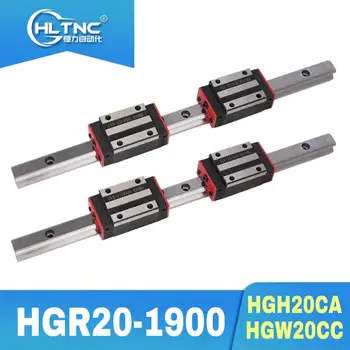 20 mm lineárny guideways HGH20 1900mm 2 pc + lineárne koľajnice blok HGH20CA /HGW20CC 4 pc PRE CNC router