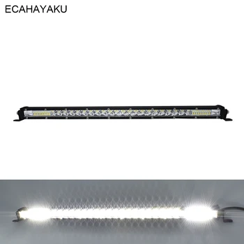 20-palcový ECAHAYAKU Slim LED Svetlo, Bar 120W Biely Kombinovaný beam LED Panel Svetlo 12V Pre SUV, 4X4 ATV, Off-road Vozíky Mid-net Batožiny