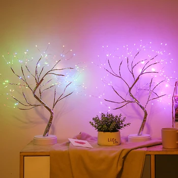 20-palcový Stola Bonsai Strom Svetlo, Dotyk Prepínač 108 LED Medený Drôt Svietidlo Dekoratívne Svetlo Nočné Svetlo
