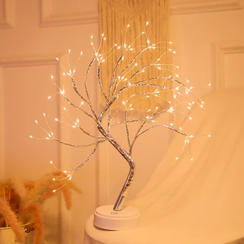 20-palcový Stola Bonsai Strom Svetlo, Dotyk Prepínač 108 LED Medený Drôt Svietidlo Dekoratívne Svetlo Nočné Svetlo