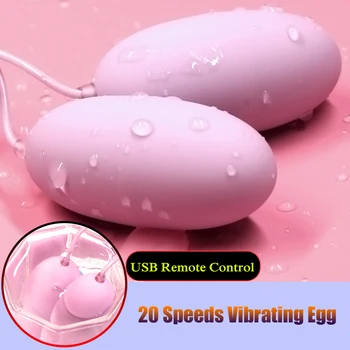 20 Rýchlosť Vibrátor Vajcia G-Spot Masáž Nastaviteľné USB, Diaľkové Ovládanie Mini Vibračný Stimulátor Klitorisu Žena Masturbovať Hračky