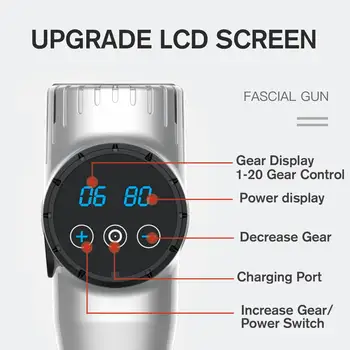 20 Výstroj Regulácie Otáčok LCD Verzia Elektrické farbiace a dokončovacie Masér Bicie 4000R/Min Masáž Zbraň Ručné Zariadenie, Terapia