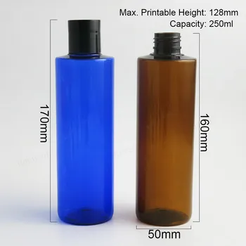 20 X Prázdne 250ML Plastové Fľaše s Kotúčovou Top Flip Spp 8 OZ Nádoby Na Šampón Mliek Tekutých Balenie