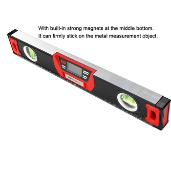 200/300/400/600mm Digitálne Uhlomery Uhol Vyhľadávanie elektronických Úrovni 360 stupeň Inclinometer s Magnety uhol svahu tester Pravítko
