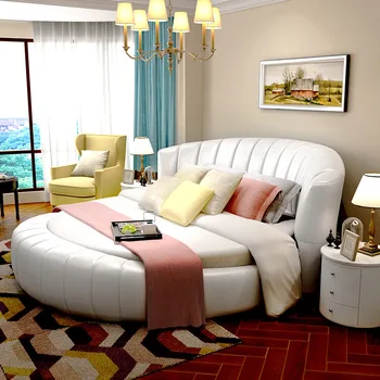 200cmX200cm moderné originálne kožené postele biela, ružová, fialová farba spálne nábytok