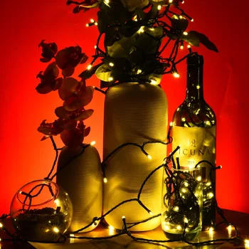 200LED Teplá Biela Solárne Víla String Svetlá 8 Režimov Medený Drôt Nepremokavé Vonkajšie Domov Svadobné, Vianočné Dekoratívne Osvetlenie