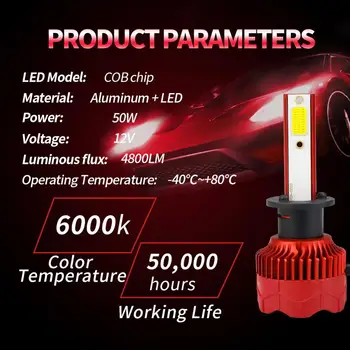 200M Svetlo Rozsah IP68 8000lm 6500K Teplotu Farieb LED Reflektor Žiarovka Led Svetlá Auto Svetlomet Auta H1 H3 H4 H7 H11 9005 9006