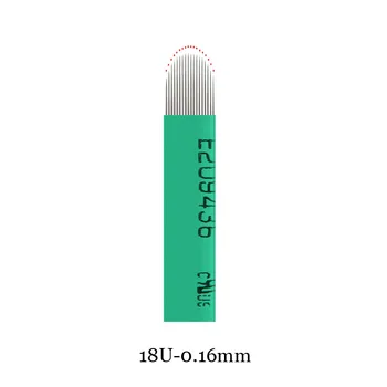 200Pcs 0.16 mm Zelená Nano LAMINA MICRO 12/14/18U Tvar FLEX CHANFRADA Microblading Ihly Na Tebori Microblading Príručka Pero