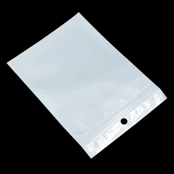 200Pcs 10.5x15cm (4.1x5.9) Jasné Biele Drobnosti Zip Lock Balenie Vrecia s Zavesiť Otvoru, Plastový Zips Predáva Nabíjačku, Puzdro