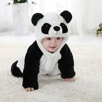 2017 Horúce Zimné Deti bavlnené Oblečenie Novorodenca Chlapci Dievčatá Panda Jeden Kus Teplé Dlhý Rukáv Remienky