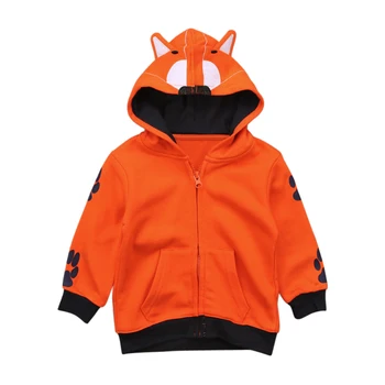 2018 Módne chlapčeka Dievčatá Cartoon Zvierat Fox Bundy Tiger Zips s Kapucňou Dieťa Deti Topy Roztomilý Batoľa Teplý Jesenný Kabát DS25