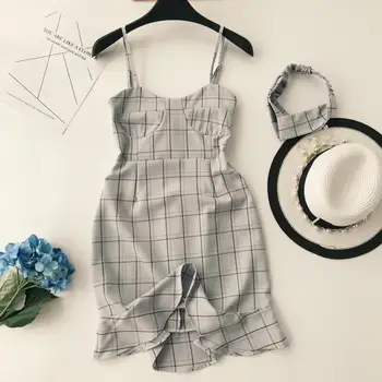 2018 nové módne dámske popruh šaty koberčeky tvaru vysoký pás rozstrapatené krátke šaty