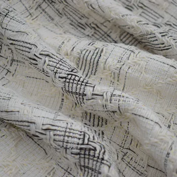 2018 nové čierne a biele kockované tkanie bavlny, mäkké tweed tkaniny kabát telas por metro tissu au meter tecido tela tissus urob si sám