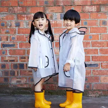 2018 Transparentné Nepremokavé detský Pršiplášť EVA Daždi Kabát Dievčatá Vetru Pončo Materskej Deti Baby Rainwear Rainsuit