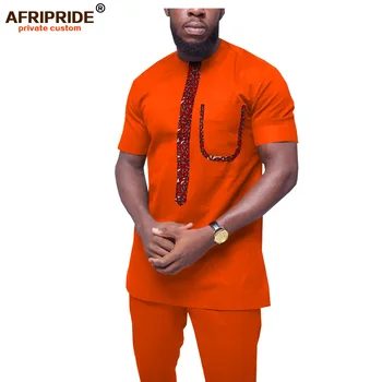 2019 Afriky Oblečenie pre Mužov, Tepláková súprava Dashiki Košele a Tlač Nohavice Tradičné Nastaviť Oblečenie Nosiť AFRIPRIDE A1916052