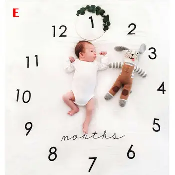 2019 Detská posteľná bielizeň Oblečenie Novorodenca Mesačné 8Patterns Rast Míľnik Deka Fotografie Prop Pozadí Handričkou