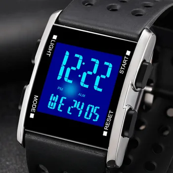 2019 Digitálne pánske náramkové hodinky, nepremokavé elektronické športové hodinky, módne digitálne športové hodinky, svetelný hodinky pre mužov