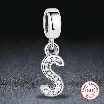 2019 DIY Šperky 925 Sterling Silver List S Charms Korálky fit Pôvodné Pandora Jasné, Crystal Prívesok Charms Náramok pre Ženy