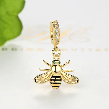 2019 Hot Predaj 925 Sterling Silver Roztomilý Bee Kúzlo Perličiek Fit Pôvodné Pandora Náramok Náramok Prívesok Autentické Fashion, DIY Šperky