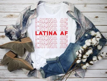 2019 Lete Latina AF Biele tričko ženy Latinas Pride Dievča Vtipné Tričko Grafické Morena T-Shirt Pár Dovolenku Topy Cvičenie Čaj