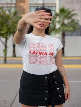 2019 Lete Latina AF Biele tričko ženy Latinas Pride Dievča Vtipné Tričko Grafické Morena T-Shirt Pár Dovolenku Topy Cvičenie Čaj