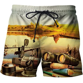 2019 lete mužov ryby-tlač beach šortky 3D vytlačené módne pánske šortky fitness nohavice Ázijské veľkosť s-6xl