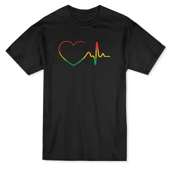 2019 Lete Nové Cool Tee Tričko Rasta Elektrokardiogram Srdce Grafické pánske T-shirt Bavlna T-shirt