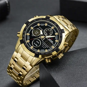 2019 MIZUMS mužov luxusné obchodné quartz náramok náramkové hodinky muž dual dispaly vode odolné hodinky hodiny relogio masculino