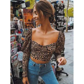 2019 Módne Ženy T-Shirts SEXY leopard vytlačené U Krku T Shirt Topy Strany