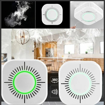 2019 Najnovšie Bezdrôtové 433MHz Dymu, Plynu Detektor Inteligentný Senzor Home Security 360 Stupeň Dymu Fire-Alarm Detekcia Nie je Potrebné Bránou