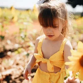 2019 Nová Značka V Lete Batoľa, Dieťa, Dieťa Dievčatá Šaty Bez Rukávov Tlačidlo Bežné Šaty Sundress Sunsuit