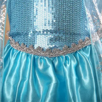 2019 Nové Blue Baby Dievčatá Detský kostým, Šaty Snehová Princezná, Kráľovná Zdobiť detskej party Šaty Cosplay Tylu Šaty 3-8Y