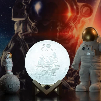 2019 Nové Dropship 3D Tlače na Mieru Mesiac Lampa Pre Mesiac Pôdy Ako 50. Výročie Darčeky Nočné Svetlo a luny